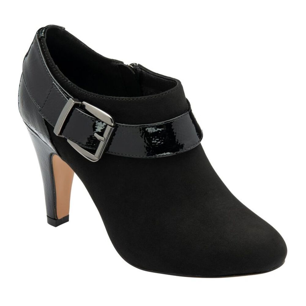 Lotus Shoes Womens/Ladies Suede Stiletto Heel Ankle Boots / Black